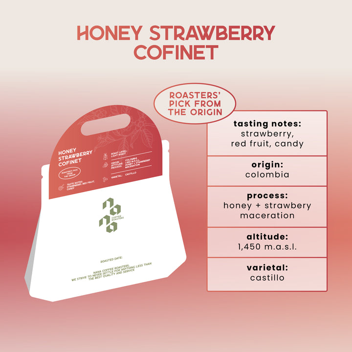 Honey Strawberry Coffee Beans (Light Roast) - 100g – Nana Coffee Roasters
